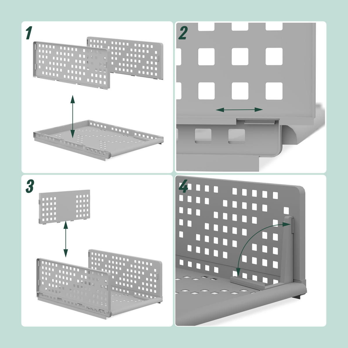 3XSCHRANK Organizer - Grau, Kunststoff (33.5/13/43.5cm) - Relaxdays