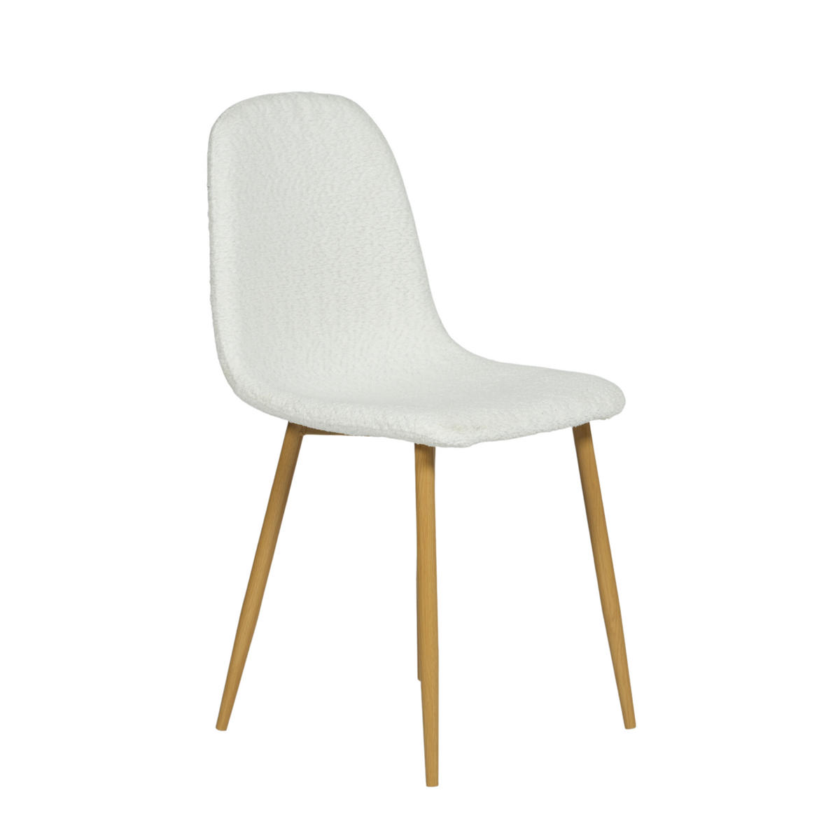 STUHL-SET 4 Stück in Eisen Webstoff Weiß - Eichefarben/Weiß, Holzwerkstoff/Textil (41/85/42cm) - Urban Meuble