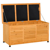 GARTENBOX, Kissenbox, Aufbewahrungsbox, wetterbeständig, Massivholz, Gelb - Gelb, Holz (56/60/127cm) - Outsunny