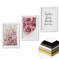 WANDBILDER 3er-Set - 20x30 cm Weißer Rahmen - Blumensträuße aus Rosen mit einer Inschrift - Weiß, Kunststoff (20/30cm) - ArtPrintCave