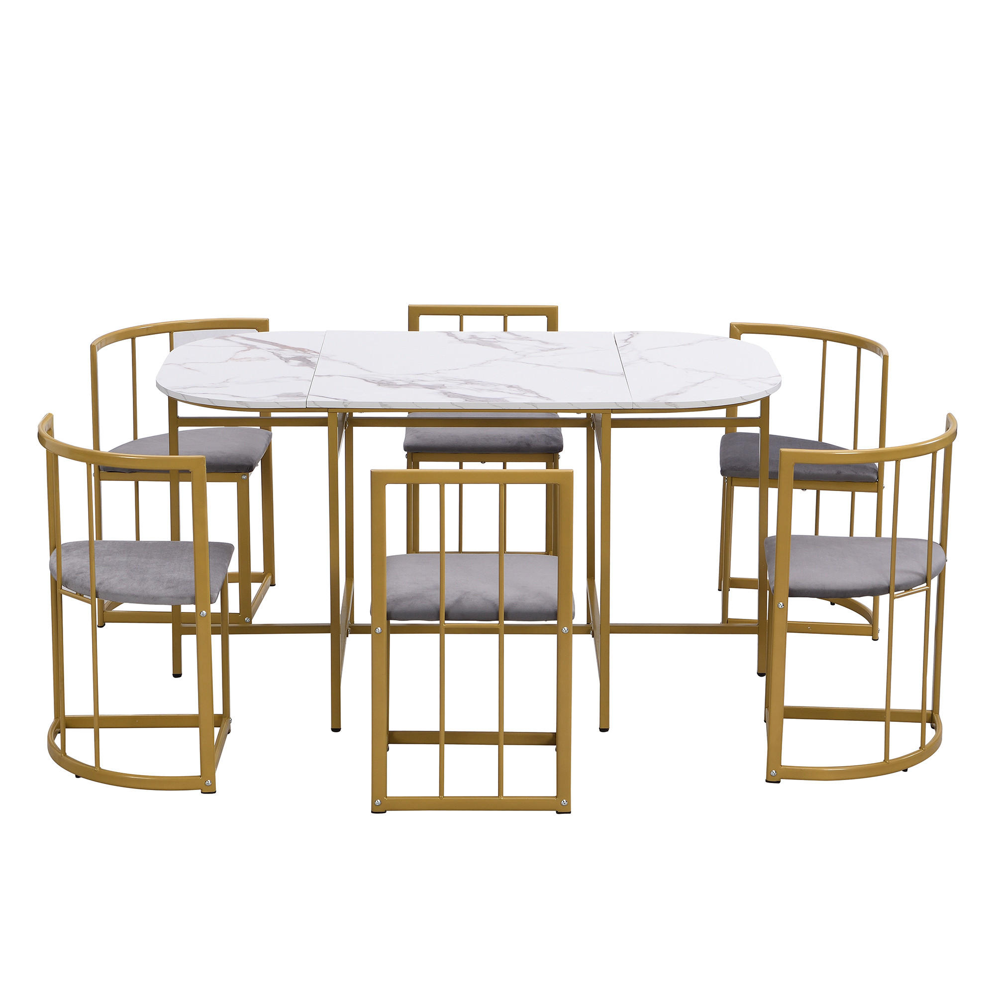 Luhomfu Esszimmer-Set Gold 80x76x140 cm