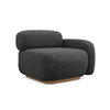 SOFAELEMENT Rechts Chenille Stoff Grau - Dunkelgrau/Braun, Holz/Textil (95/73/95cm) - Makamii