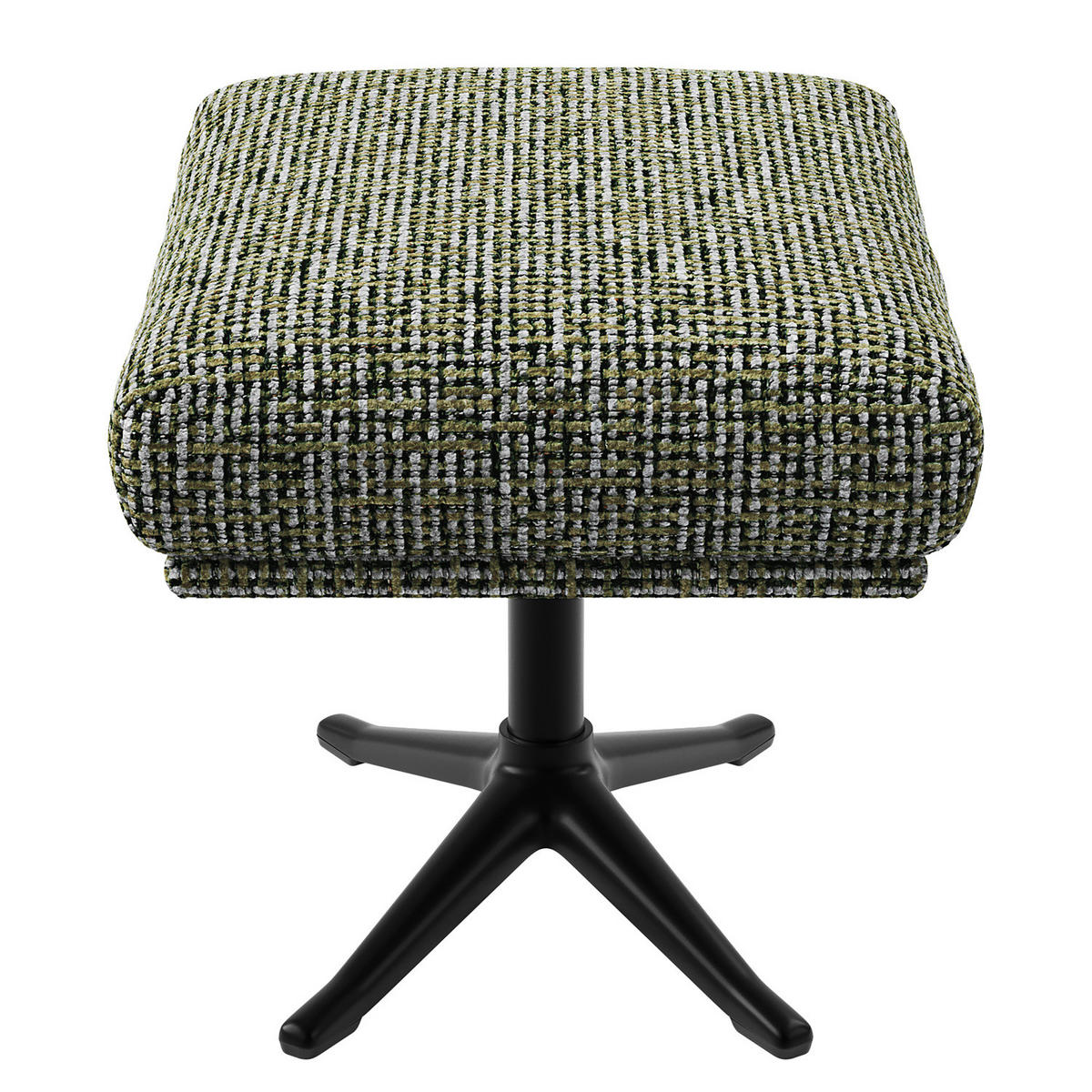 HOCKER mit Kreuzfuß - Schwarz/Grün, Textil/Metall (54/41/41cm) - home24