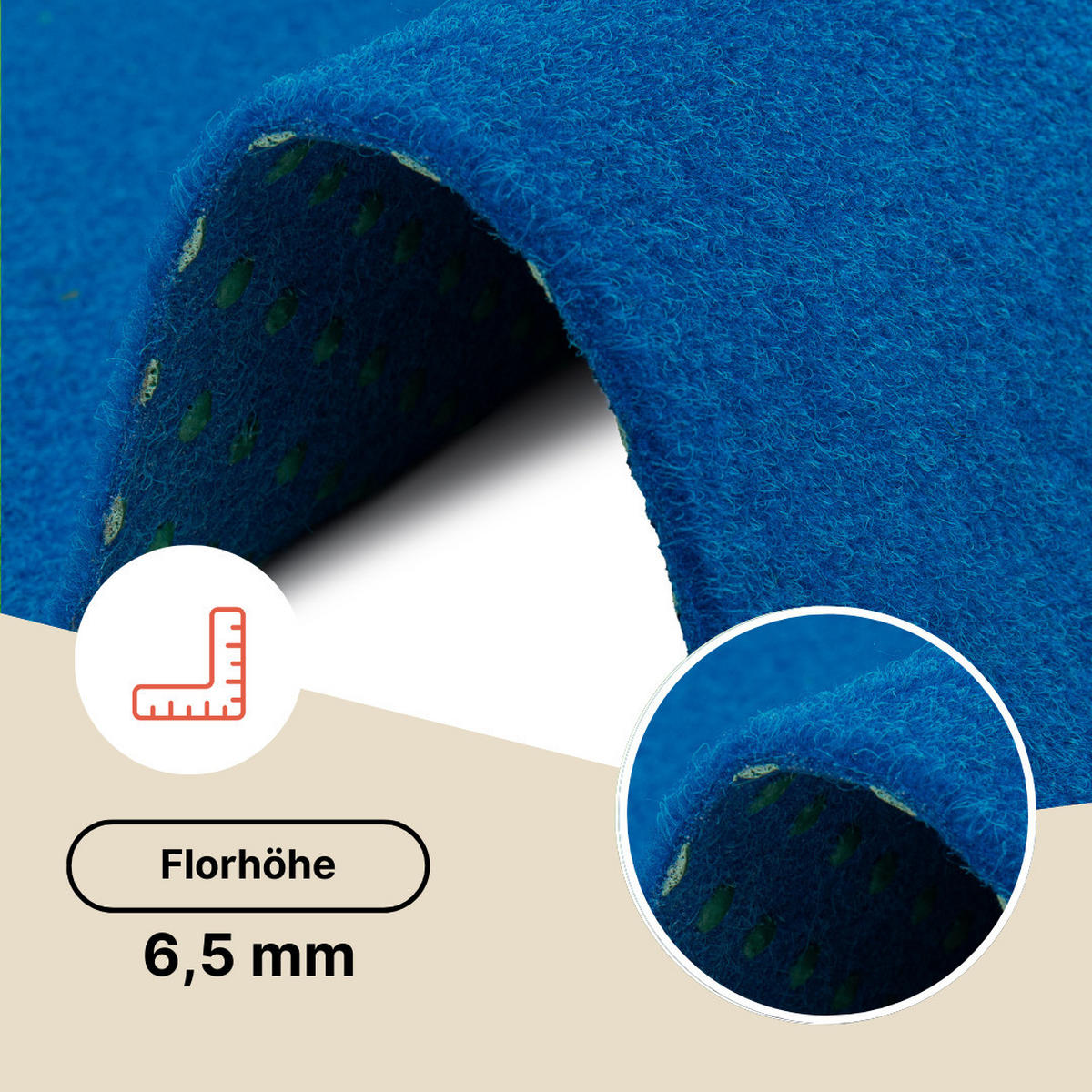 KUNSTRASEN Magic Forest 6,5 mm – Rasenteppich für Balkon, Terrasse & Garten, wetterfest 300/200 cm - Blau, Textil (300/200cm) - Tapiso