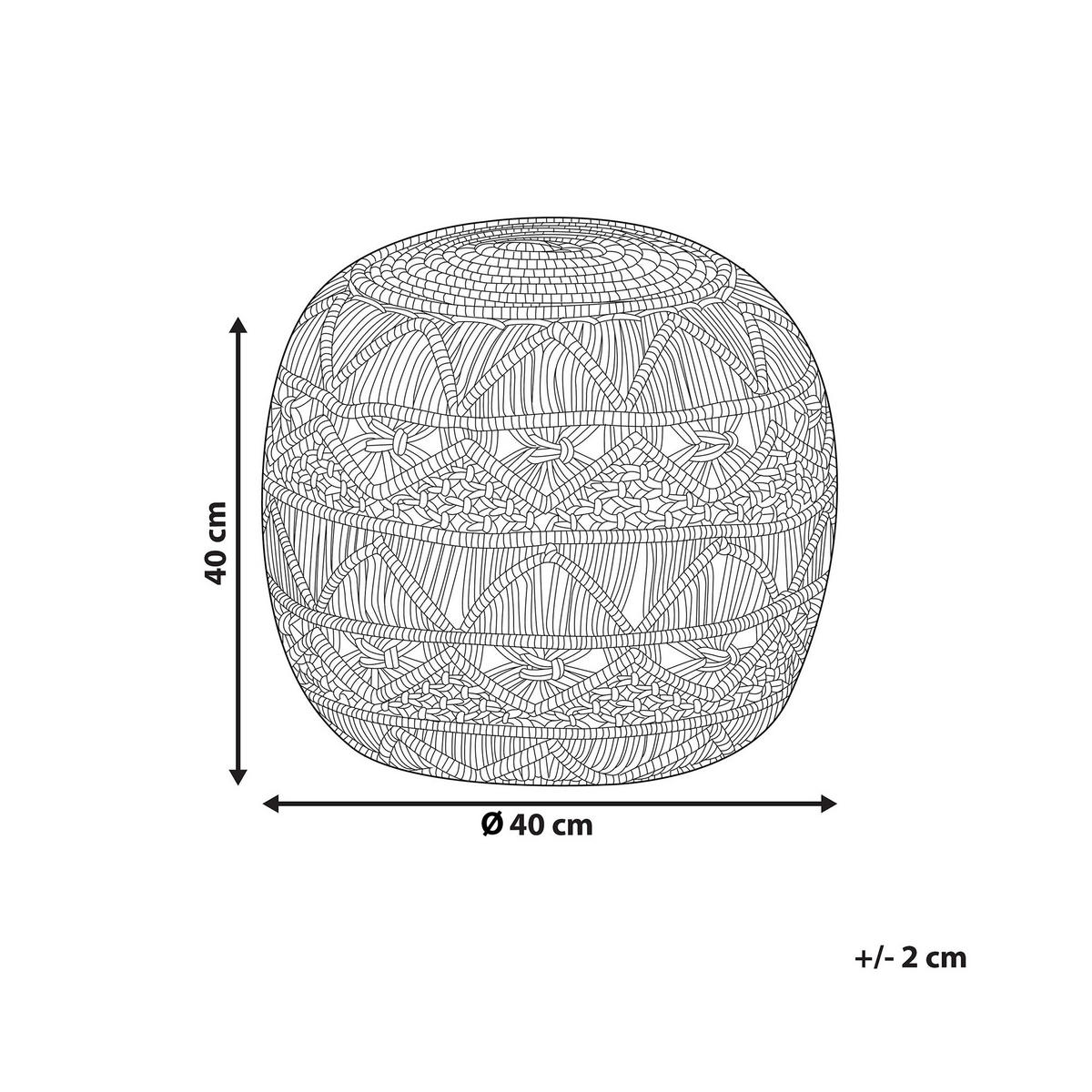 POUF Kayseri 40/40/40 cm - Grau, Naturmaterialien/Textil (40/40/40cm) - Beliani