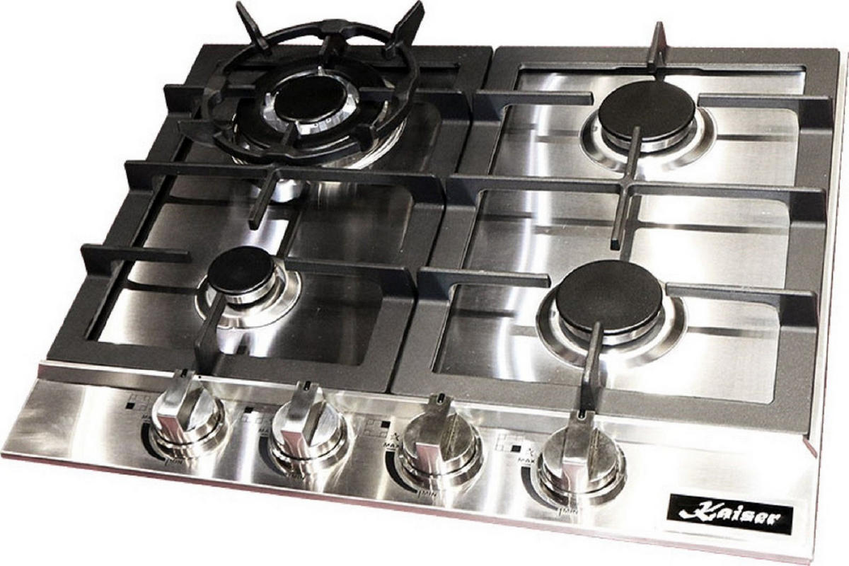 BACKOFEN-SET Einbau-Backofen 60 cm EH 6339+KG 6357 Gas-Kochfeld 60 cm - Silberfarben, Metall (59.4/59.4/57.5cm) - Kaiser Küchengeräte