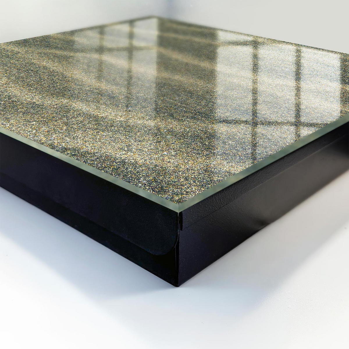 SCHLÜSSELBOX Schwarz 30x30 cm- Türöffnung nach rechts - Sandwellen - Grau, Metall (30/30/5cm) - TULUP
