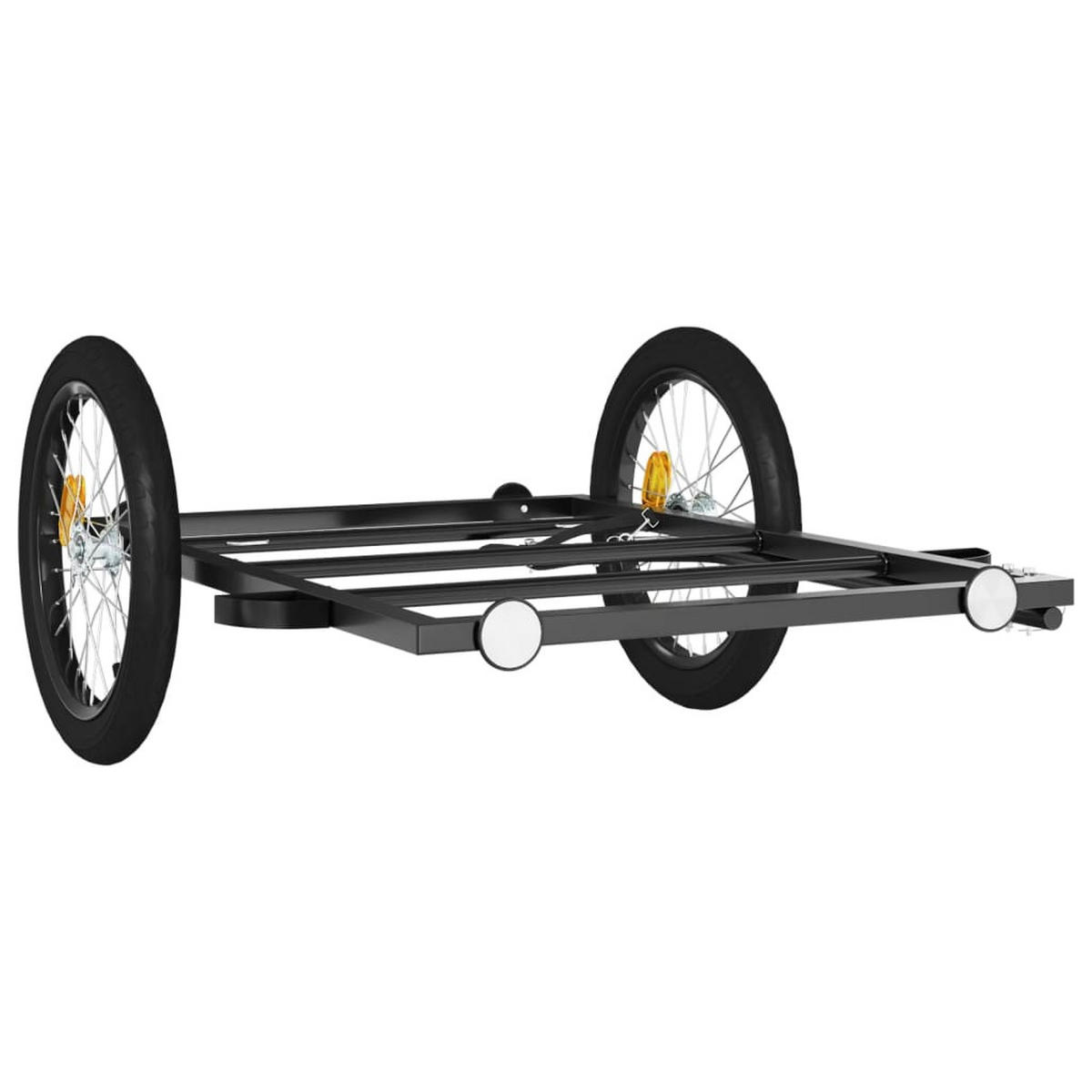 FAHRRADANHÄNGER Schwarz 135/68/37 Cm Eisen - Schwarz, Metall (68/37/135cm) - vidaXL