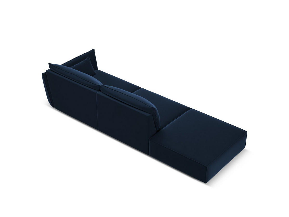 LINKES-SOFA Kaelle aus Samt königsblau 4 Sitzplätze - Blau, Textil (110/85/264cm) - Micadoni