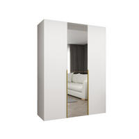 DREHTÜRENSCHRANK 202/150/52 3-türig - Goldfarben/Weiß, Holz (150/202/52cm) - Abiks Möbel