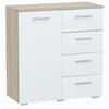 KOMMODE Helena 1D4S Sonoma Eiche-Weiß 80/35/84,5 cm - Weiß/Sonoma Eiche, Holzwerkstoff (80/84.5/35cm) - Matkam Möbel