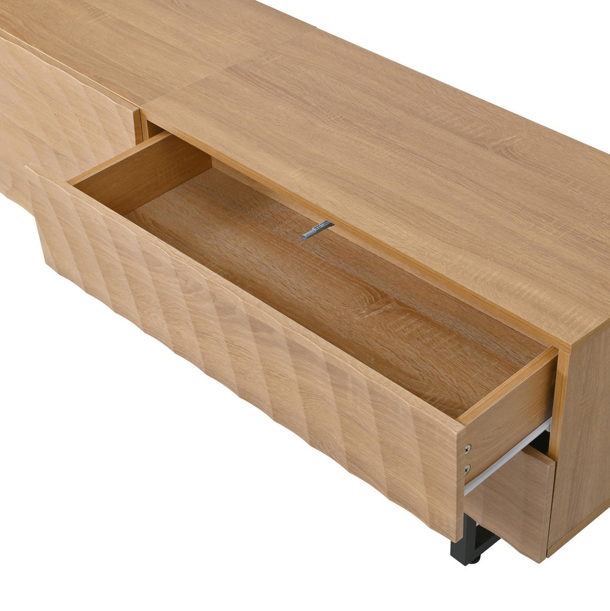 TV-SCHRANK mit Kabeldurchführung 180 x 38 x 51,5 cm Holzoptik Natural - Braun, Holzwerkstoff (38/51.5/180cm) - Beauniv