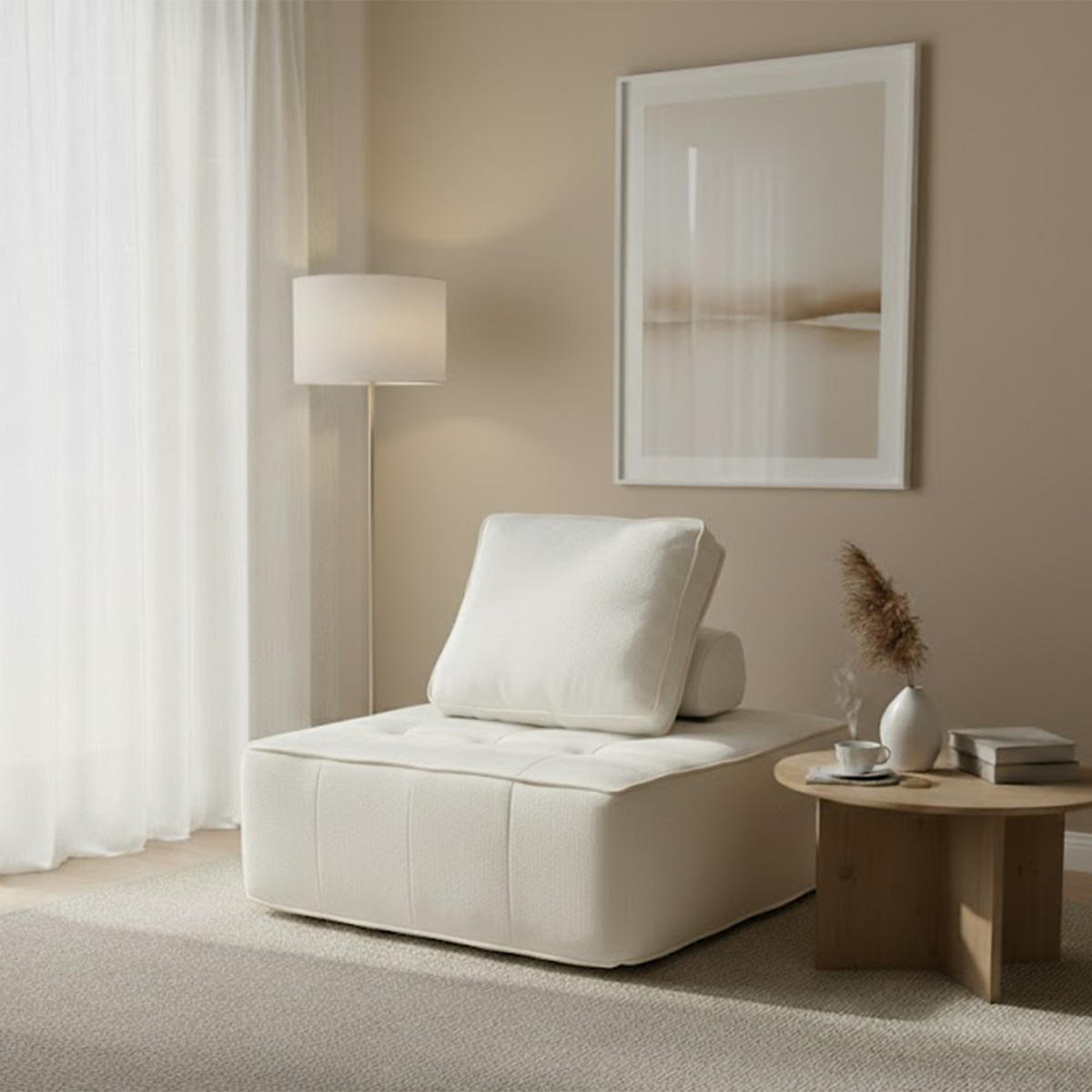 SESSEL Zen Weiß 1-Sitzer - Weiß, Textil (100/75/100cm) - COCO Living