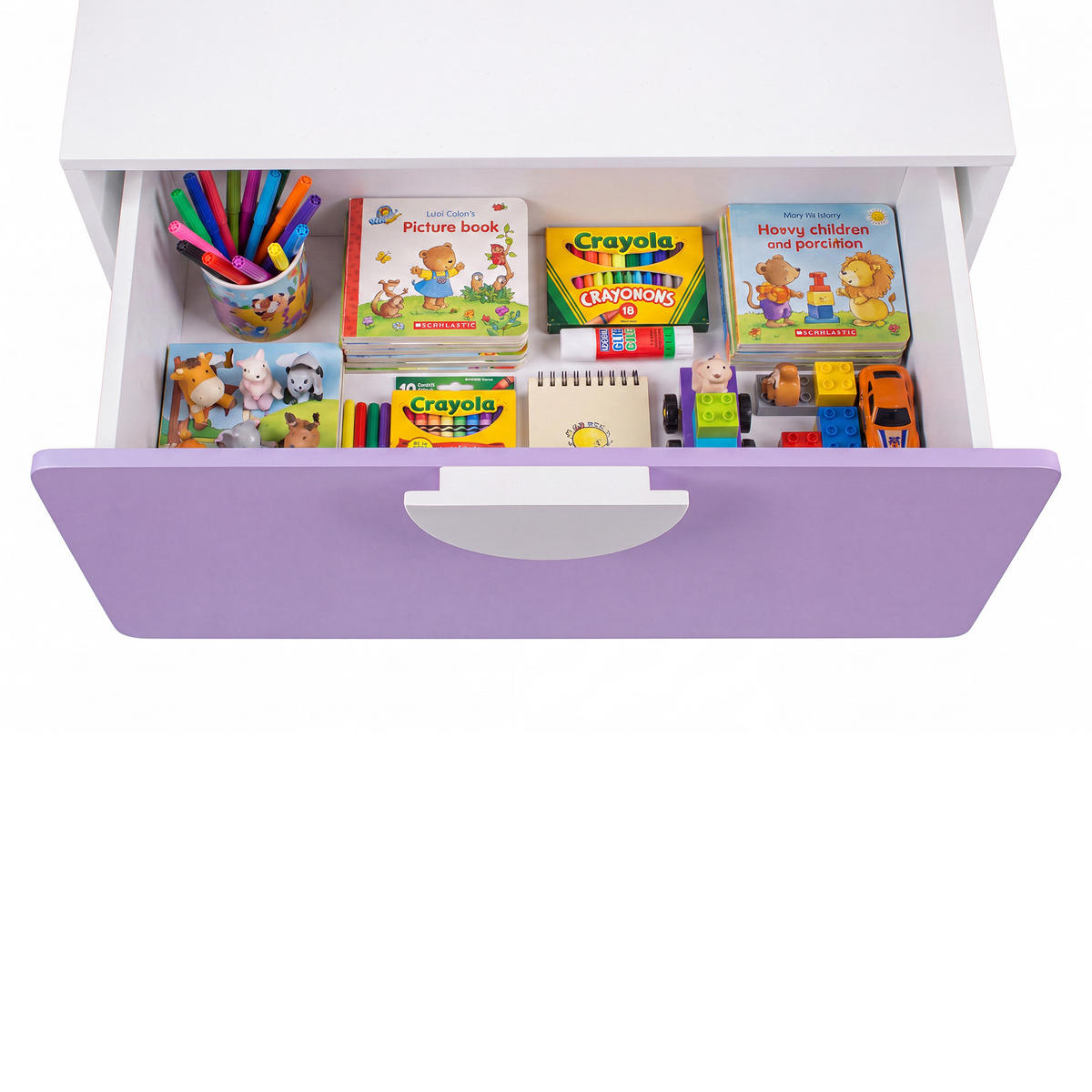 KINDERBÜCHERREGAL Weiß Lila 60/48/143 - Weiß, Holz (60/143/48cm) - Mobili Rebecca