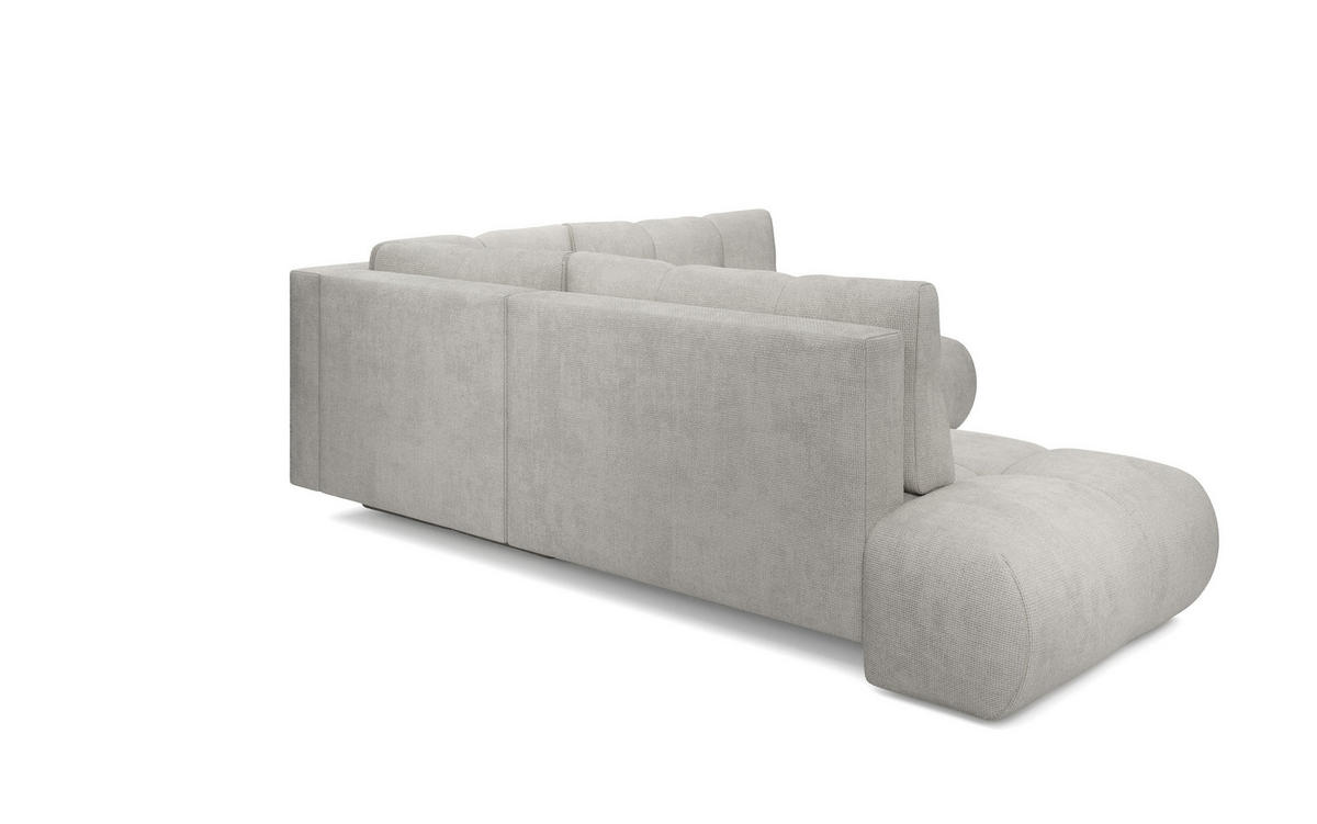 ECKSOFA DUCA II L-S Hellgrau Chenille mit Schlaffunktion - Hellgrau, Holz (266.5/266.5cm) - MASSENO