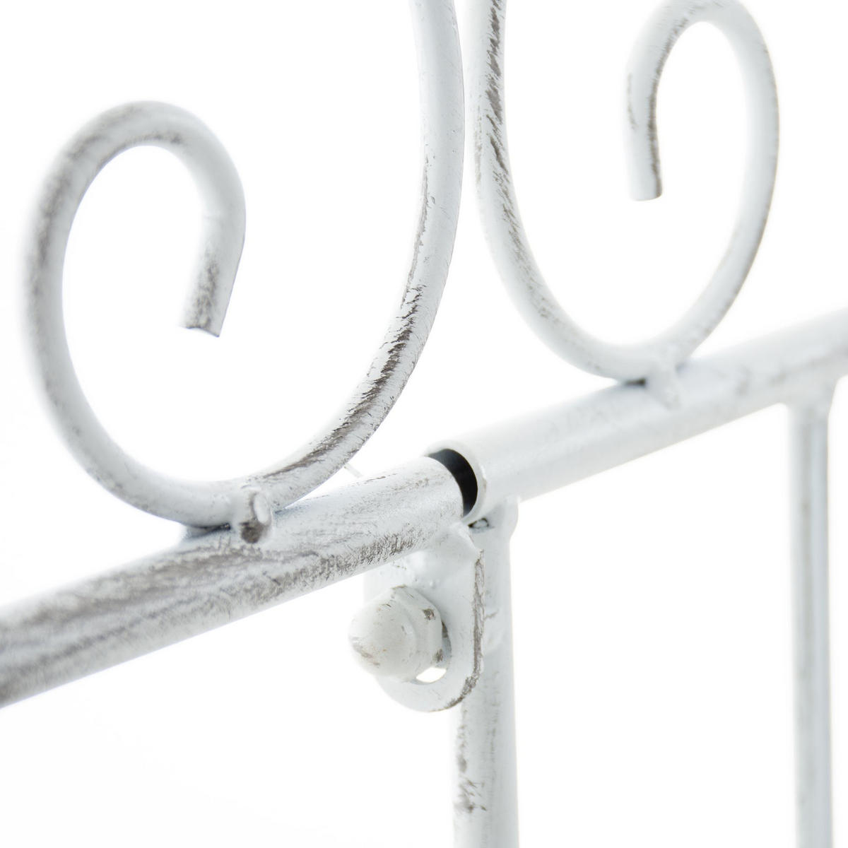 GARTENZAUN Metall Antik Weiß - Weiß/Grau, Metall (124/116cm) - CLP