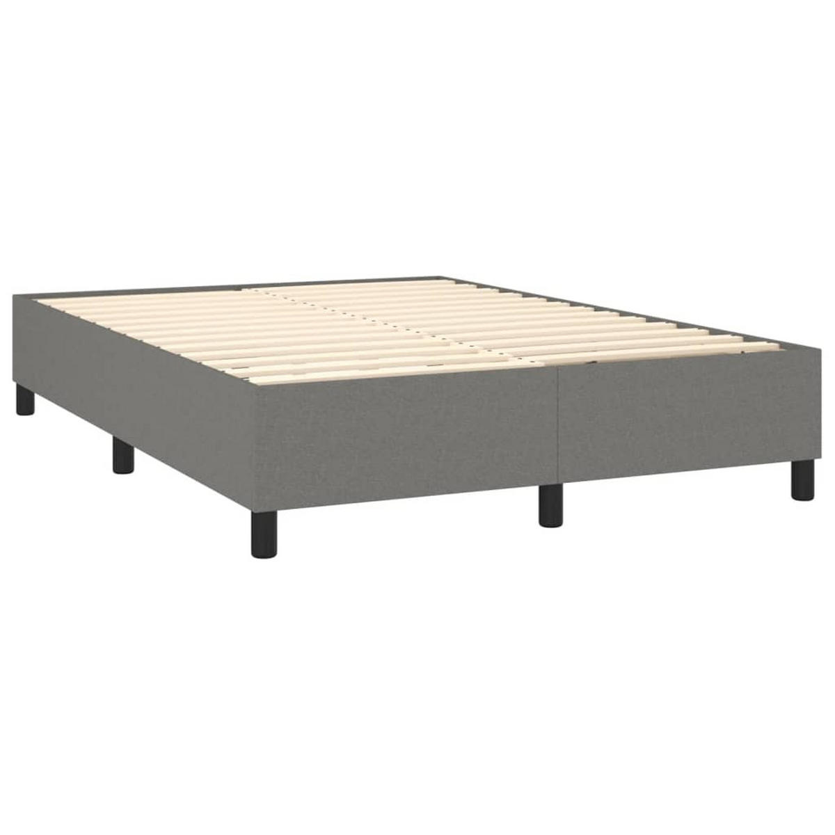 BETTGESTELL ohne Matratze Dunkelgrau 140x200 cm Stoff - Grau, Textil (140/200cm) - furnicato