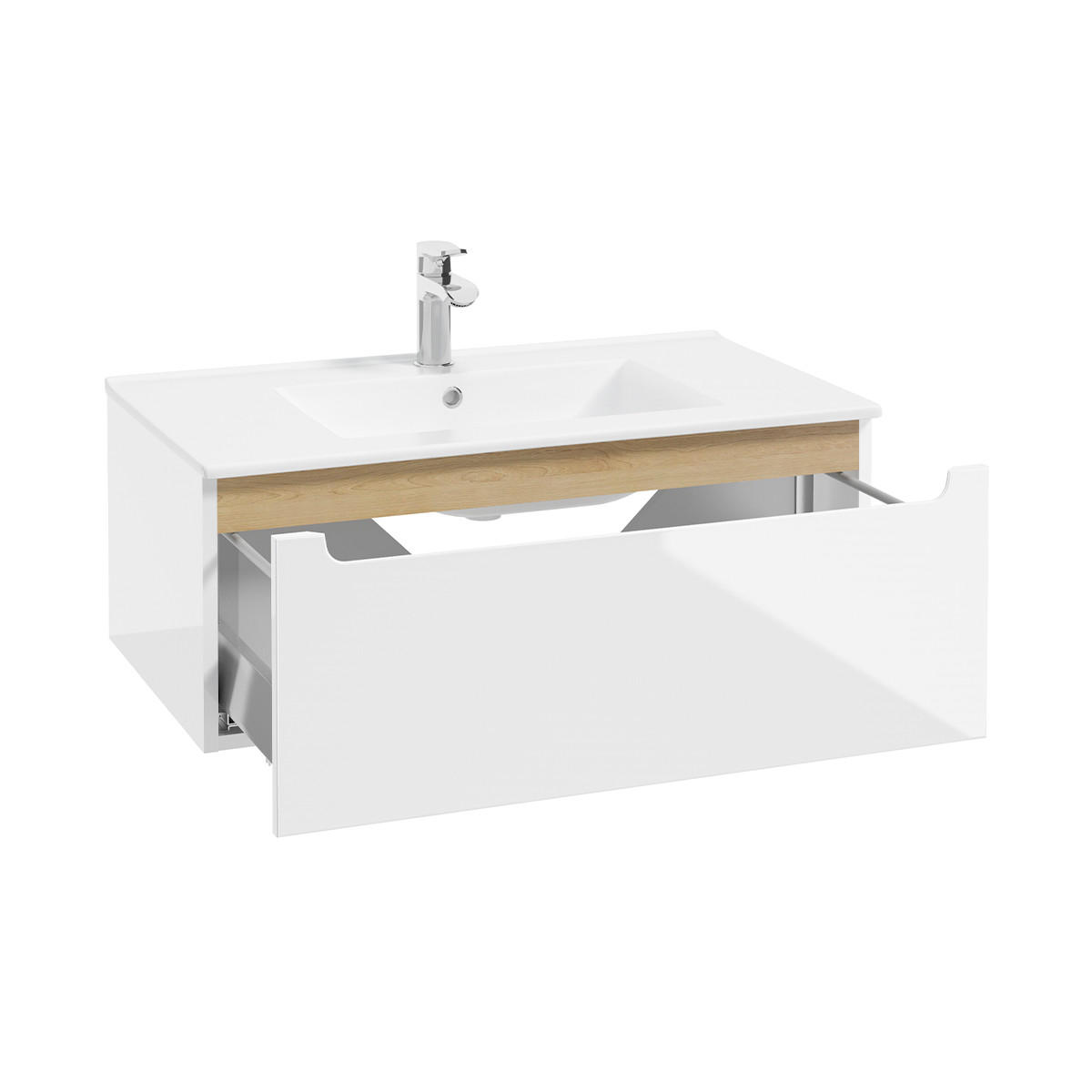 WASCHTISCH 80cm Livia Weiß - Weiß, Holzwerkstoff (80/30/45cm) - Petits-meubles