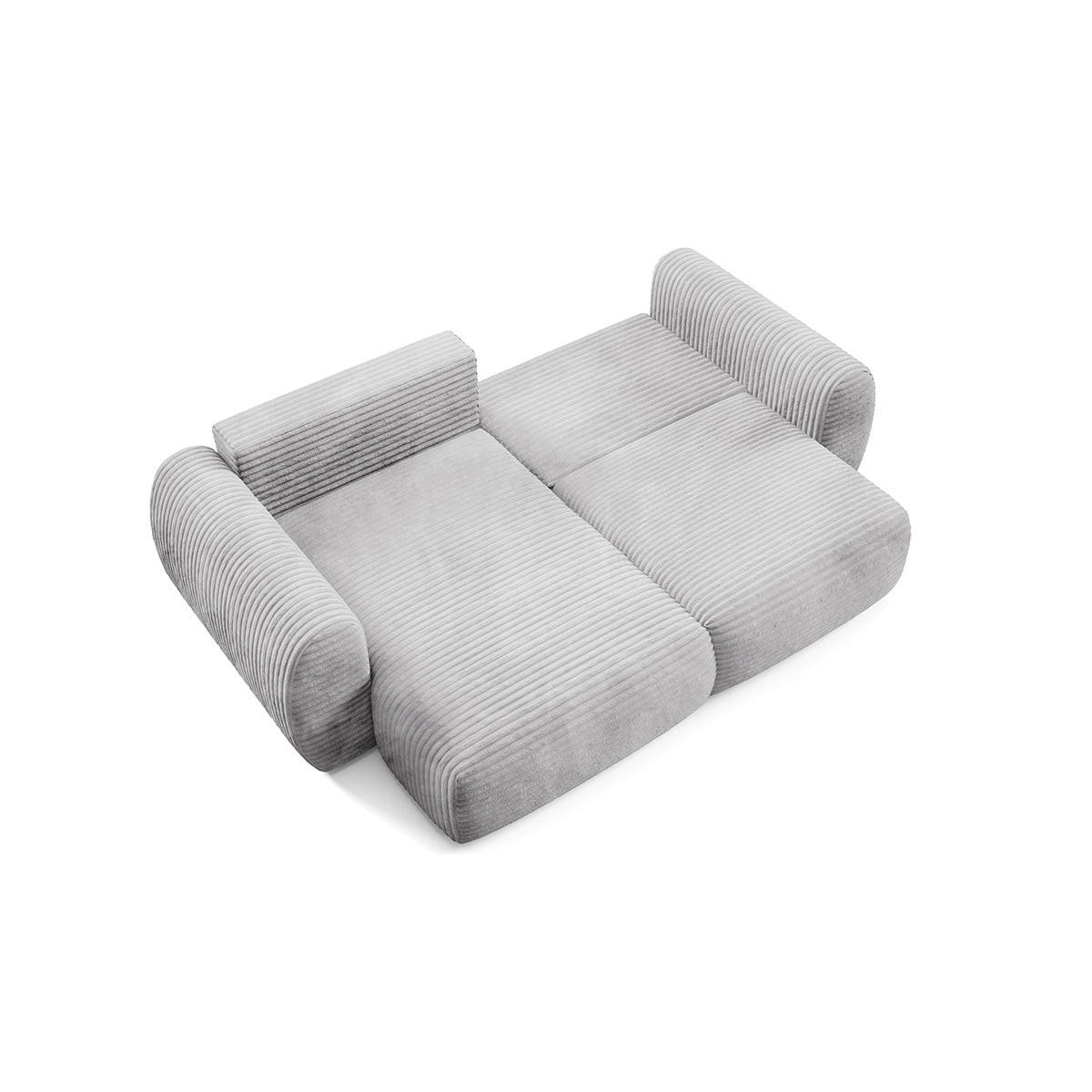 ECKSOFA Camilla 3 Sitzplätze Hellgrau - Grau, Holz (270/165cm) - Petits-meubles