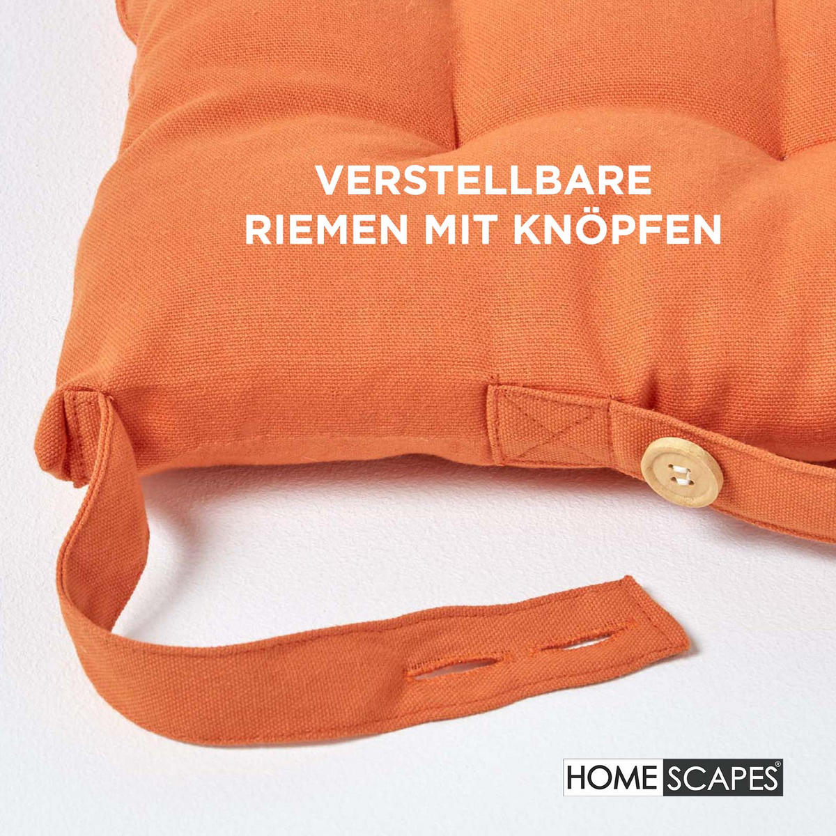 STUHLKISSEN 6er-Set terracotta 40/40/6,5 cm - Terra cotta, Textil (40/40/6.5cm) - Homescapes