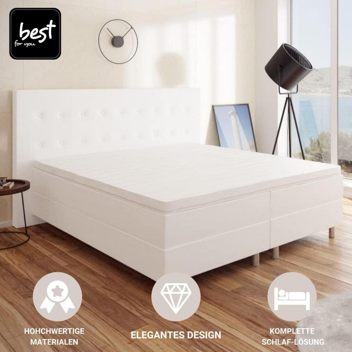 BOXBETT Neo First Class Bett Polsterbett - Weiß, Holz/Holzwerkstoff (160/200cm) - Best For Home