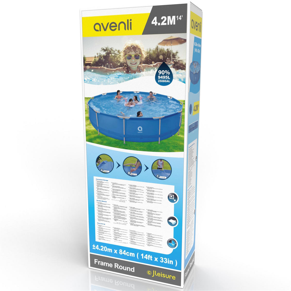 POOL Aufstellpool Framepool rund 420 x 84 cm blau ohne Filterpumpe - Blau, Kunststoff (420/84/420cm) - Avenli