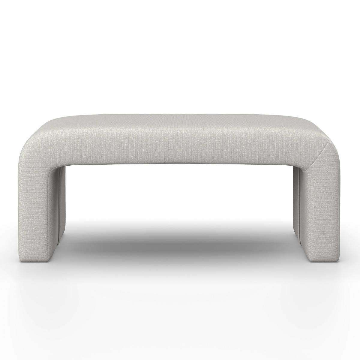 HOCKERBANK Janina Grau Bouclé Gepolstert - Grau, Holz (110/46/41cm)