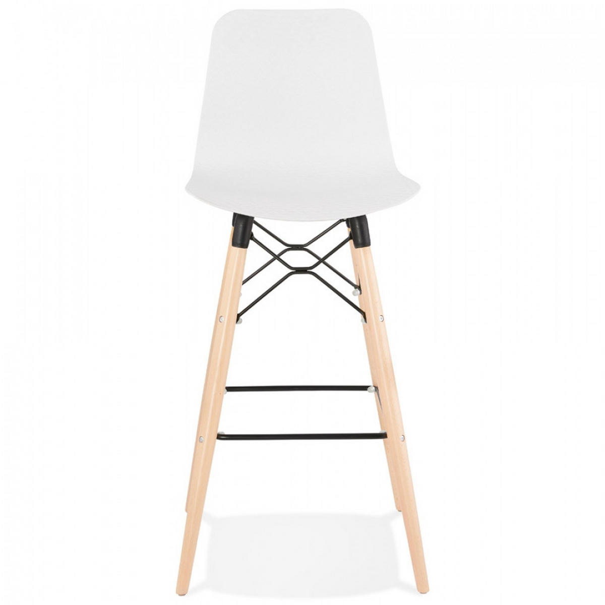 BARHOCKER Weiß 46x112x46cm - Beige/Schwarz, Holz/Kunststoff (46/112/46cm) - AlterEgo