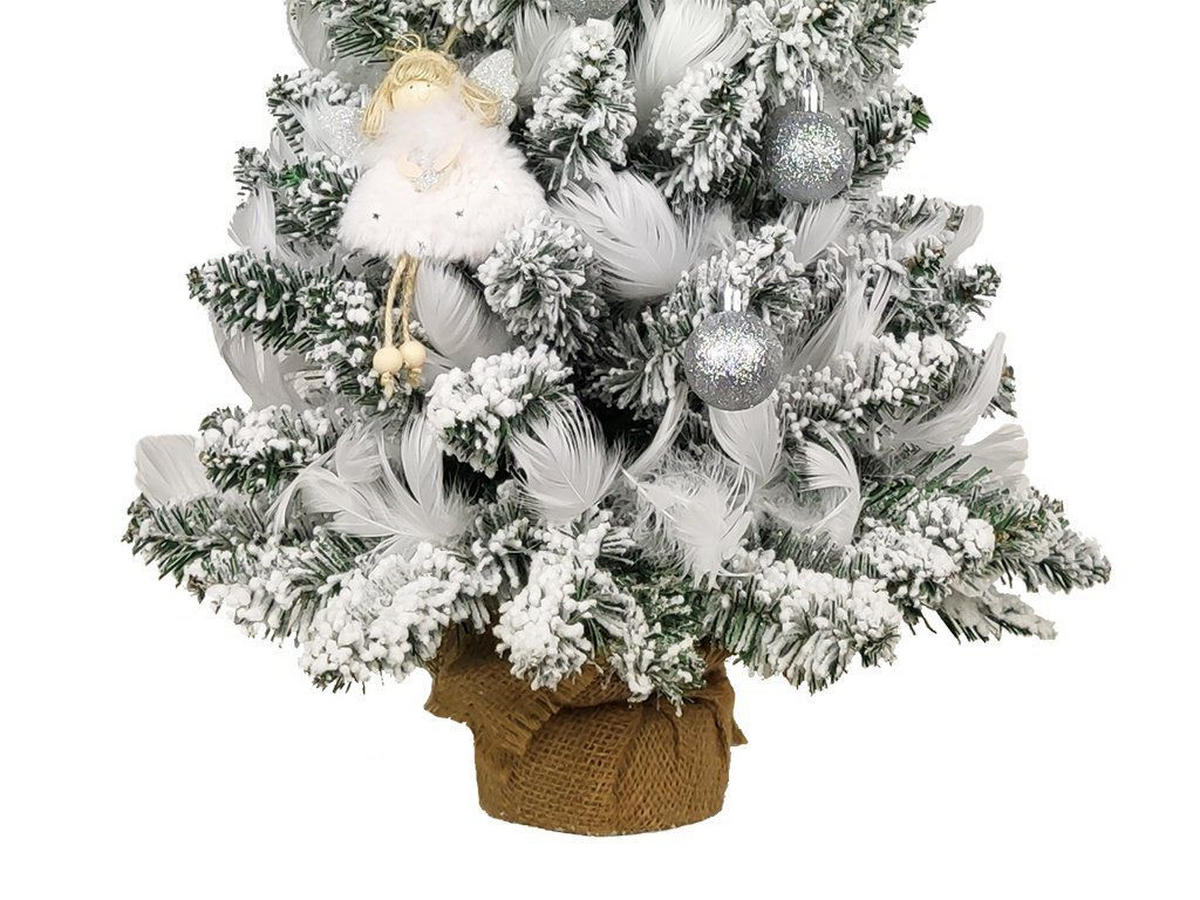 WEIHNACHTSORNAMENTE 12er-Set Ornamente silber mit Glitzer 4 cm - Silberfarben, Kunststoff (4/4/4cm) - LAALU