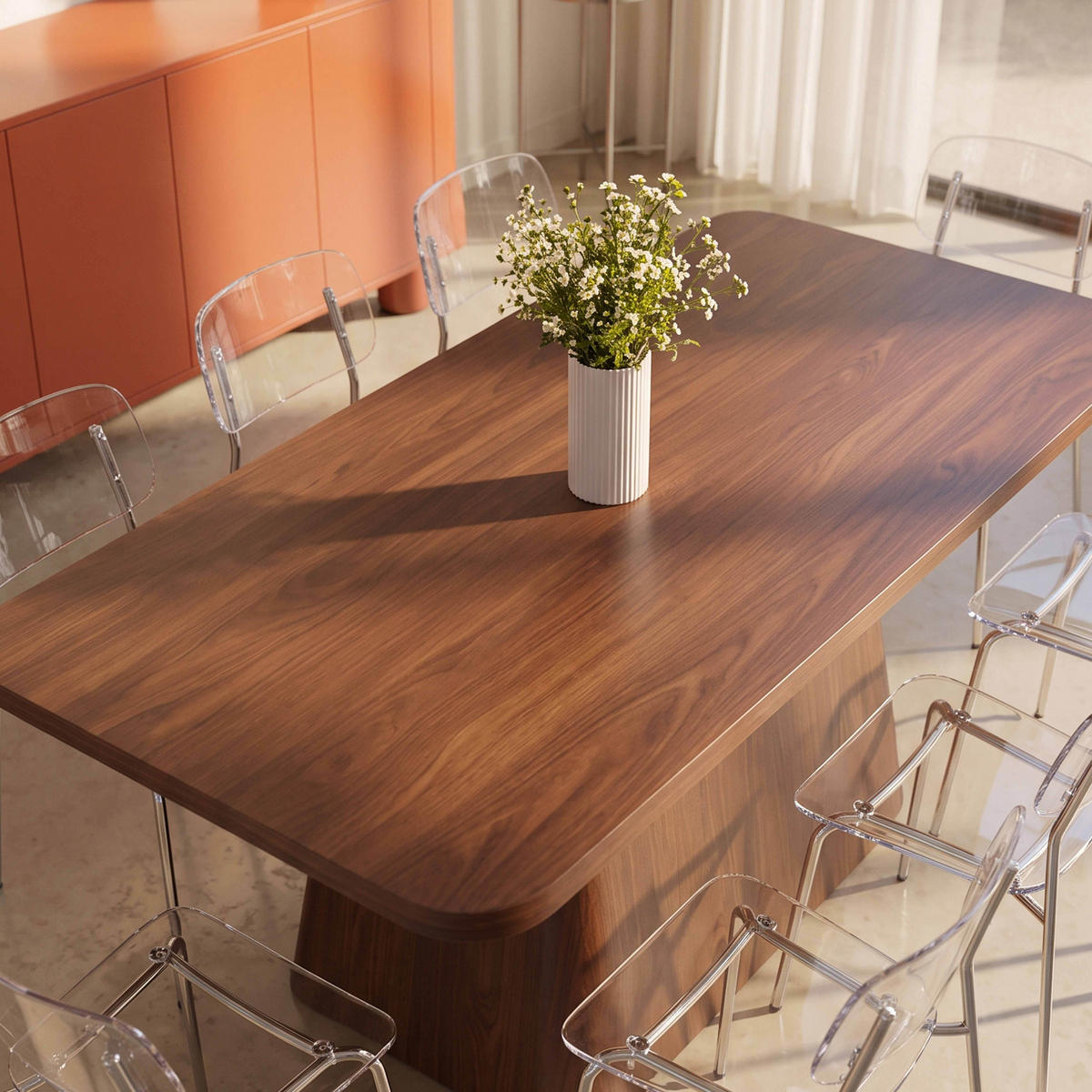 ESSTISCH, dunkles Holzeffekt - Braun, Holz (90/180/75cm) - Oviala