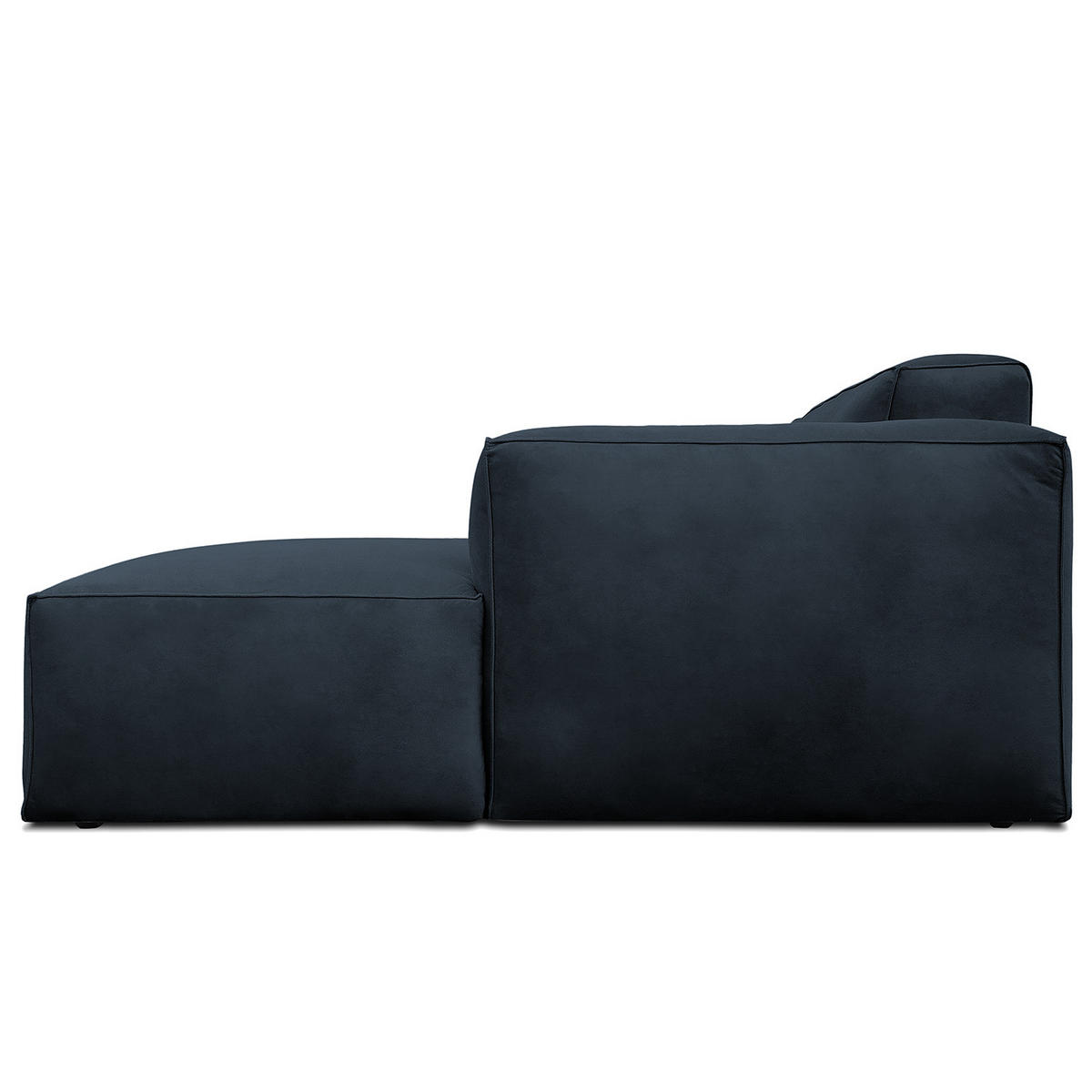 ECKSOFA mit Longchair - Schwarz/Dunkelblau, Kunststoff/Textil (345/170cm) - home24