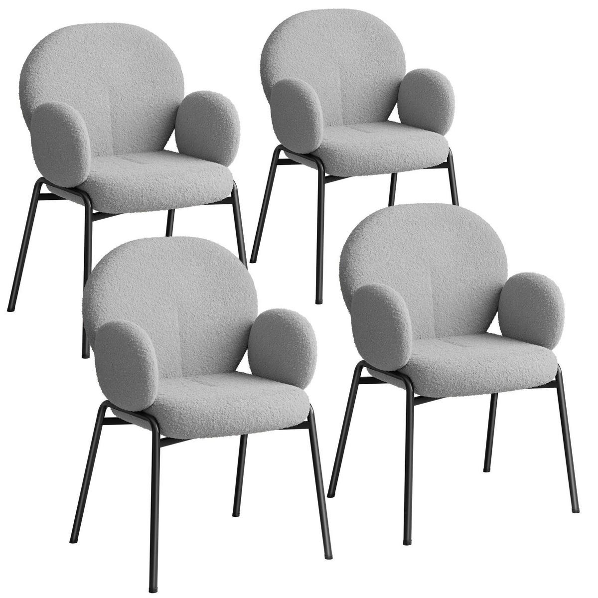 STUHL 4er Set Scandi Belastbarkeit 120 kg 61 5 x 62 x 90 - Hellgrau, Kunststoff (62/90/61.5cm) - tectake