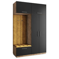 GARDEROBENSCHRANK REMA 150/240/60 cm Modern Garderobe-Set Eiche Lefkas - Eichefarben/Gelb, Holzwerkstoff (150/240/60cm) - MASSENO