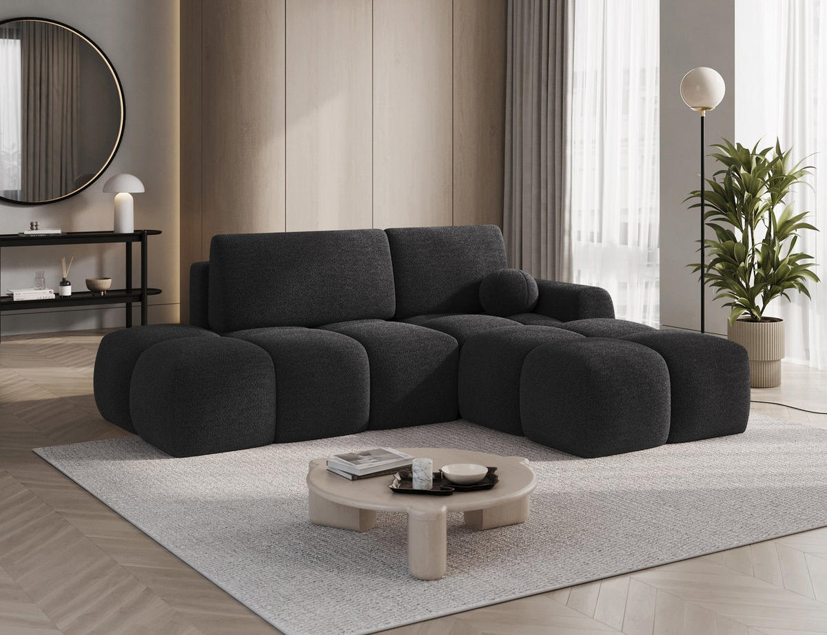ECKSOFA VITTARIO mit Schlaffunktion & Bettkasten – Modernes L-Sofa 227 cm, inklusive Kissen - Anthrazit, Kunststoff (227/95cm) - Wohnideebilder