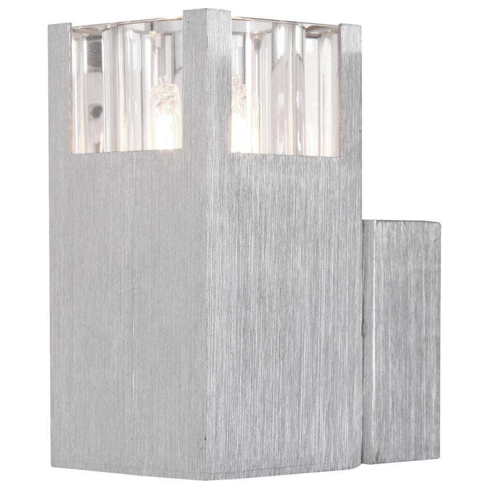 LED WANDLEUCHTE AMOENA Aluminium Silber - Silberfarben, Metall (5/10/7.5cm) - Globo Lighting