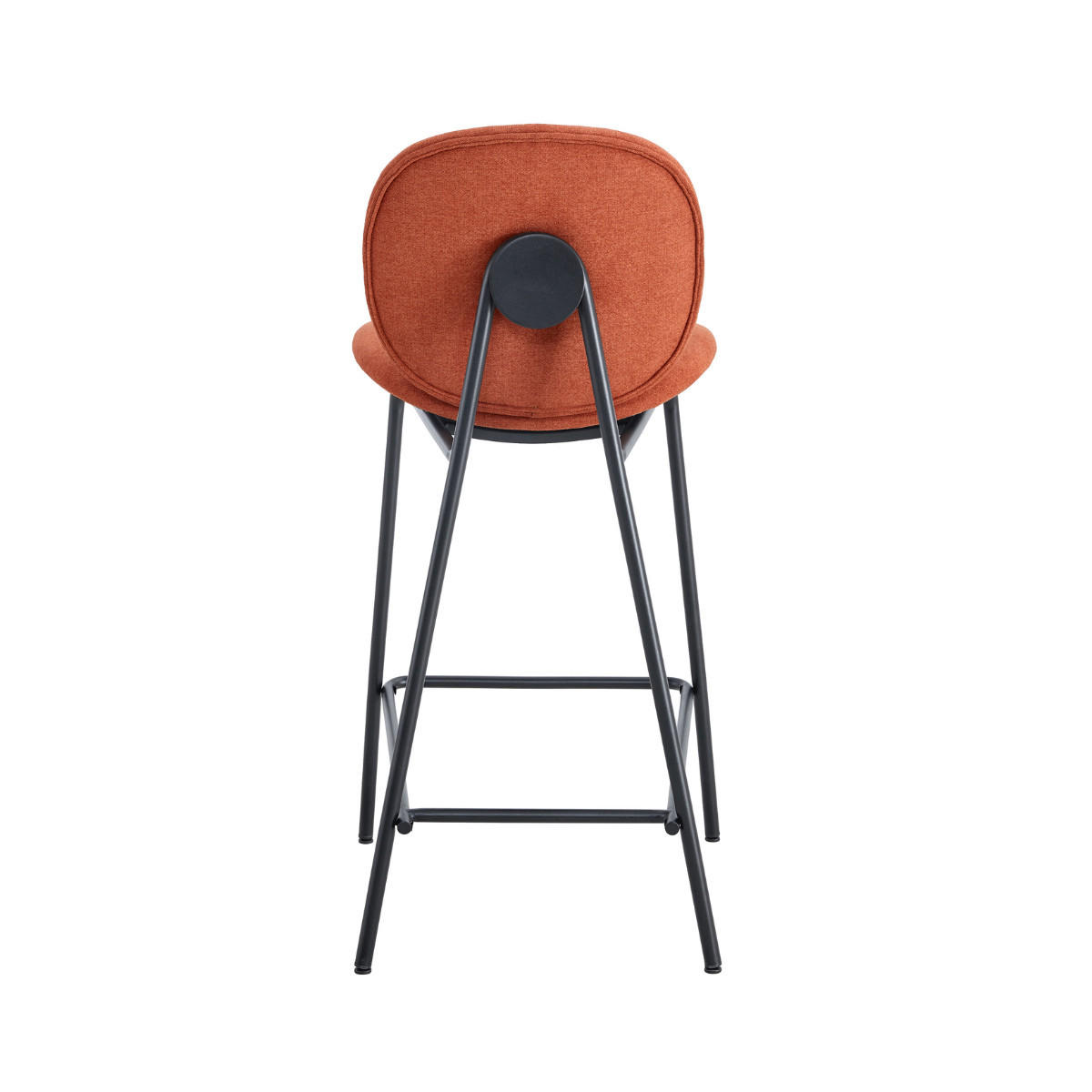 BARHOCKER (Set aus 2) aus Stoff mit schwarzen Metallbeinen - cori 43/54/66 cm - Rot, Textil (54/66/43cm) - Calicosy