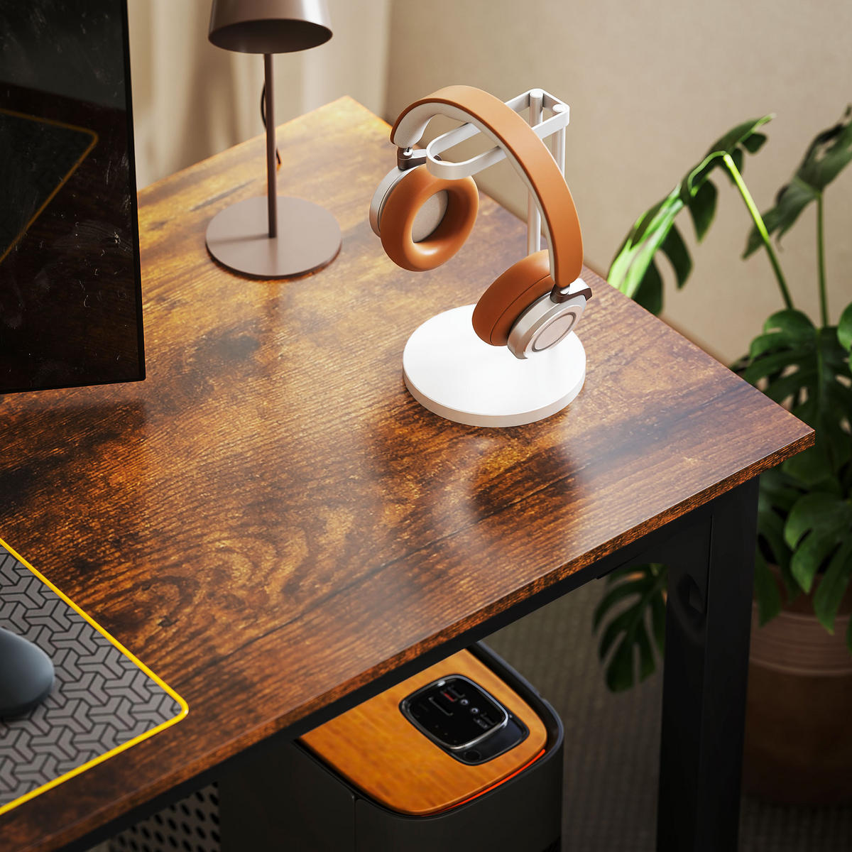 SCHREIBTISCH Computertisch Bürotisch mit Industrie-Design, Stahlgestell Braun - Schwarz/Braun, Holzwerkstoff/Metall (180/60/75cm) - HOMCOM