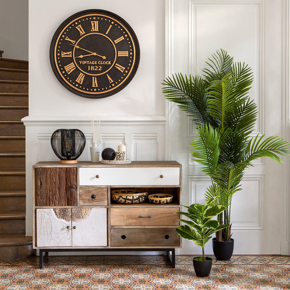 PALME im Topf 114/105/170 cm - Schwarz, Kunststoff (170cm) - Atmosphera Createur d´interieur