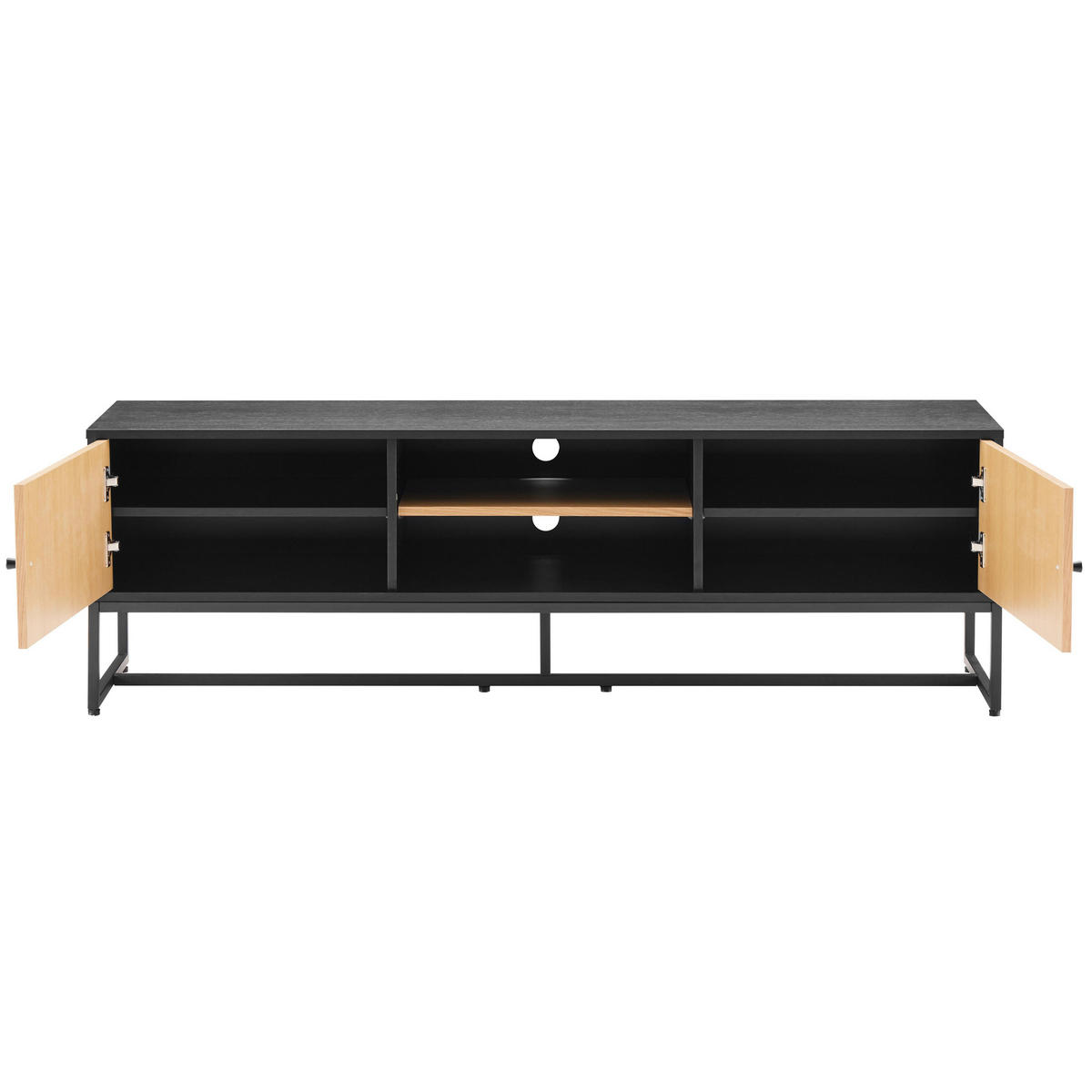 TV-SCHRANK, Schwarz - Schwarz, Holz/Holzwerkstoff (160/50/40cm) - Oviala