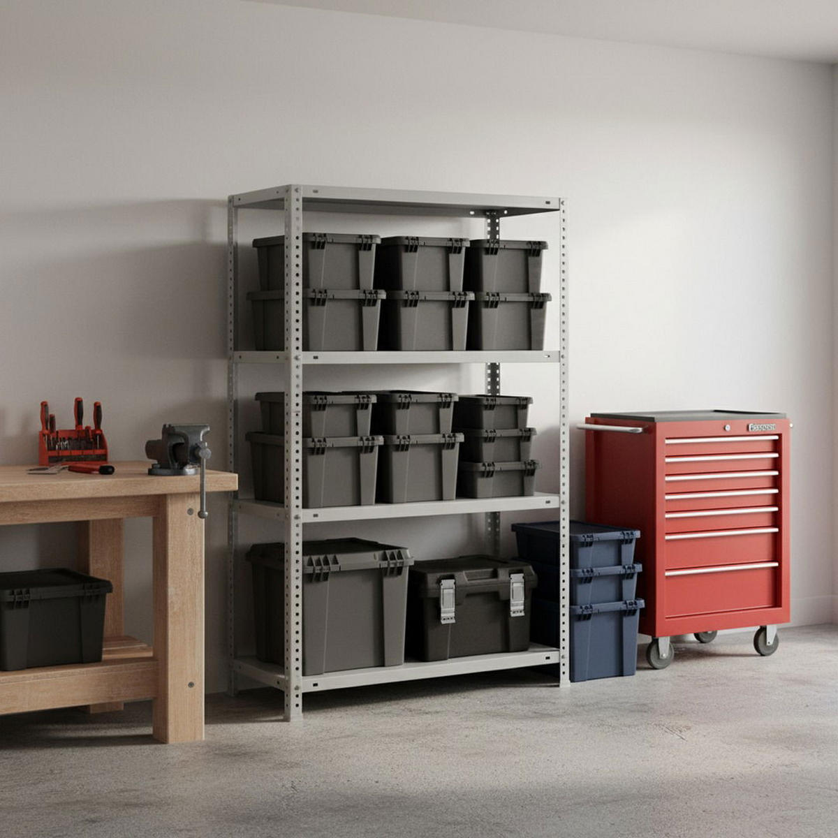 SCHRAUBREGAL PANDA MID | HxBxT 150x110x40cm | 4 Fachböden | Fachlast 75kg | Grau - Grau, Metall (110/150/40cm) - PROREGAL