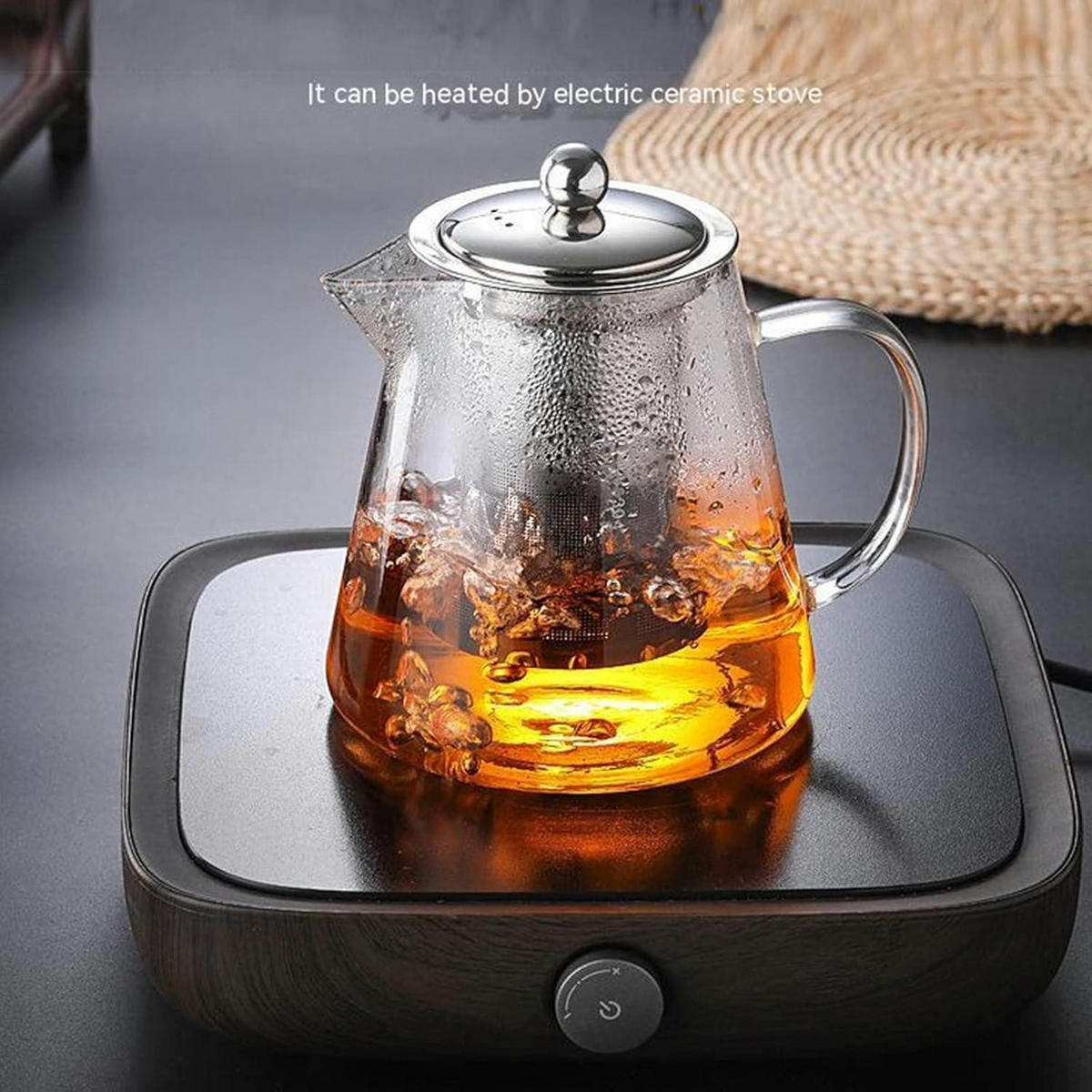 TEEKANNE Glas 1300ML mit Siebeinsatz Borosilikatglas - Transparent, Glas (14/14cm)