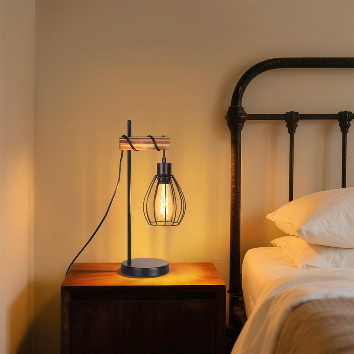 TISCHLEUCHTE Engelbert II 20/15cm - Schwarz, Metall (20/15/46cm) - Nettlife