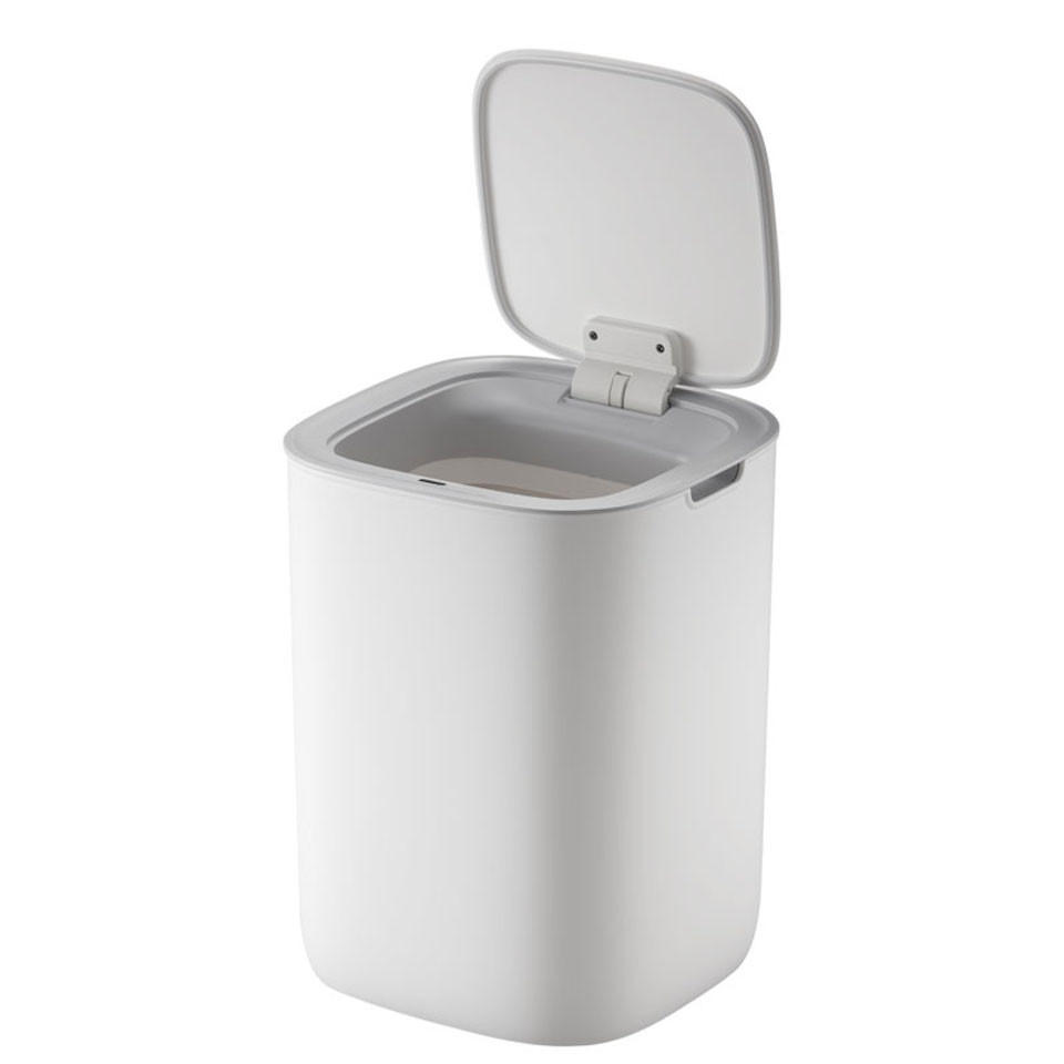 MÜLLEIMER Moderner Quadratischer Mit Smart Sensor 12 Liter 33,7 x 35 x 25 cm Weiß - Weiß, Metall (24.9/33.7/24.9cm) - PROREGAL
