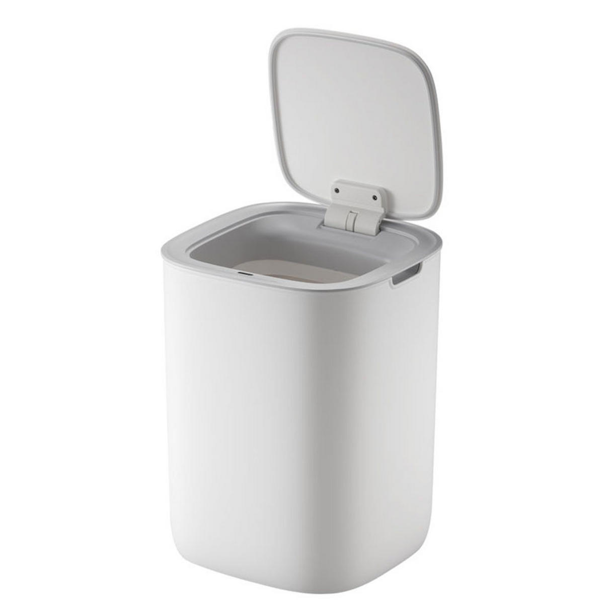 MÜLLEIMER Moderner Quadratischer Mit Smart Sensor 12 Liter 33,7 x 35 x 25 cm Weiß - Weiß, Metall (24.9/33.7/24.9cm) - PROREGAL