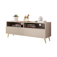 TV-ELEMENT Temerra 2K - Beige/Goldfarben, Holzwerkstoff/Metall (150/57/42cm) - MIRJAN24