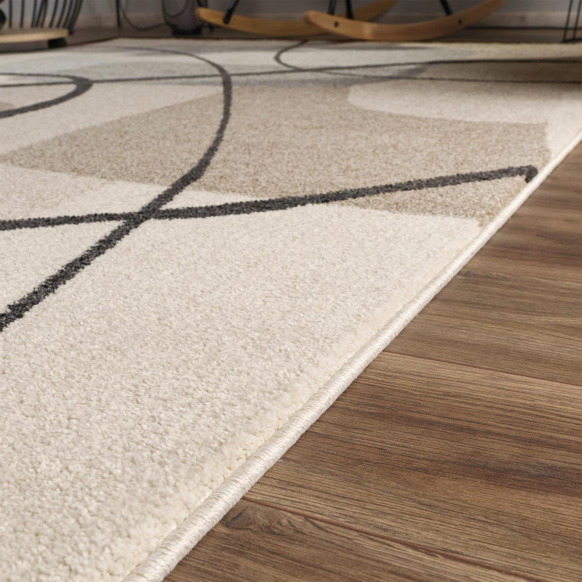 KURZFLORTEPPICH, abstrakt, aus Polypropylen, Creme, 240 x 340 cm - Beige, Textil (340/240cm) - KADIMA DESIGN