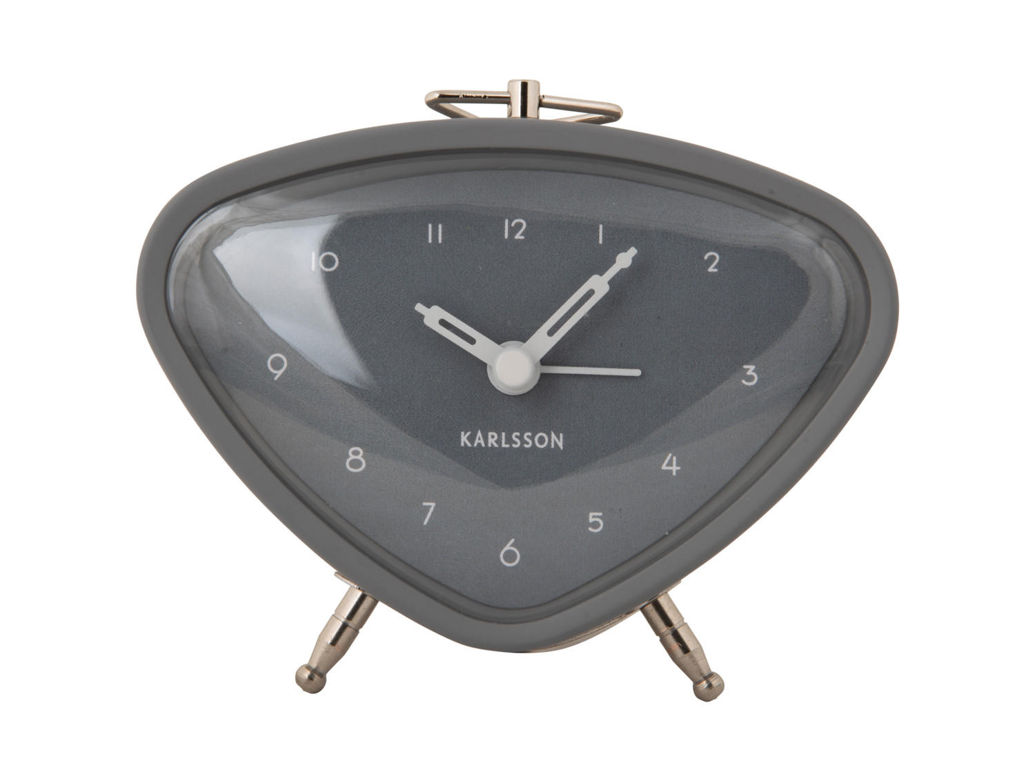 WECKER Triangle 11.4/11.4/9.3 cm - Grau, Metall (11.4/9.3/11.4cm) - Karlsson