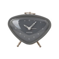 WECKER Triangle 11.4/11.4/9.3 cm - Grau, Metall (11.4/9.3/11.4cm) - Karlsson