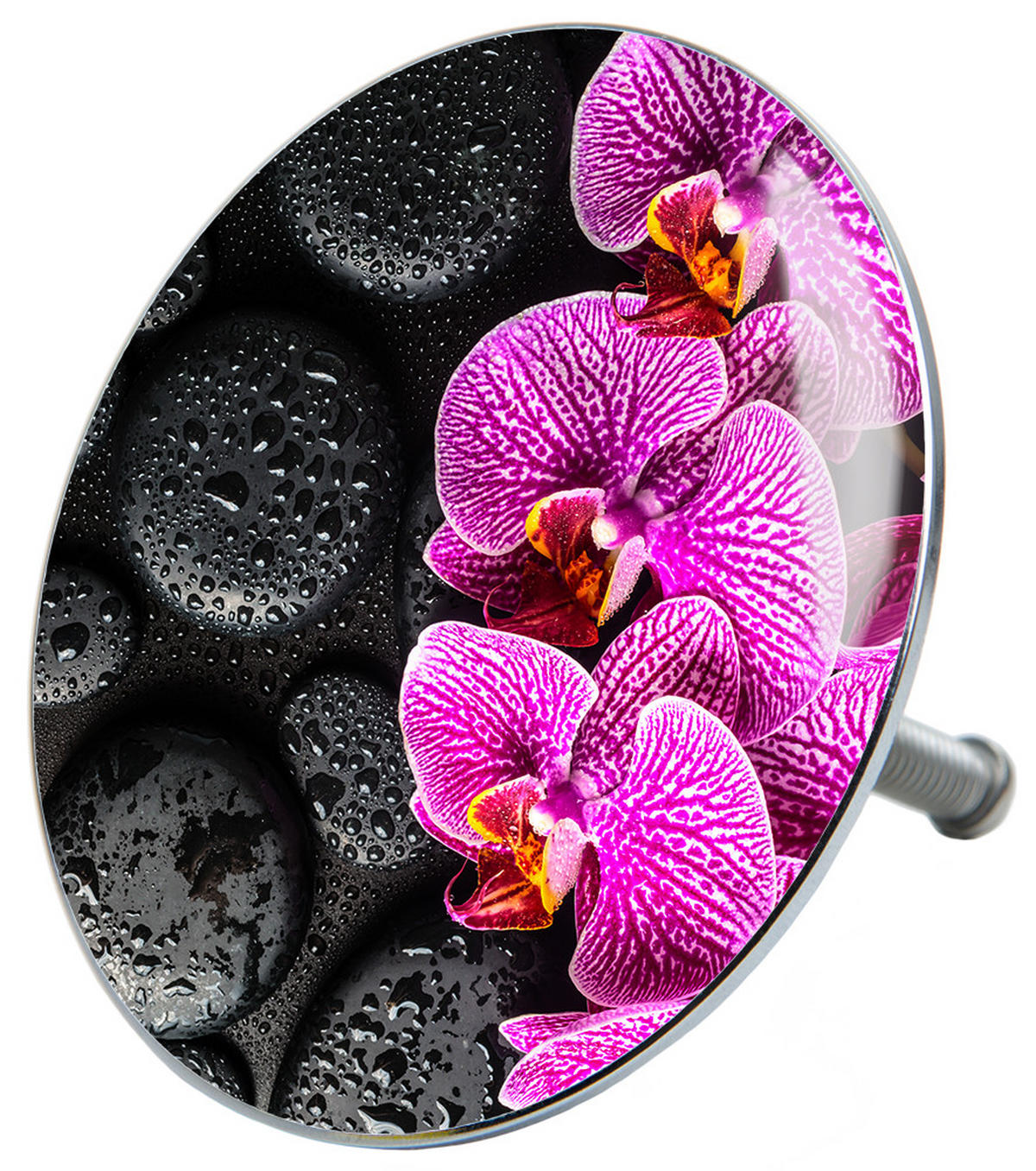 BADEWANNENSTÖPSEL Madeira - Schwarz, Metall (8/10/10cm) - Sanilo