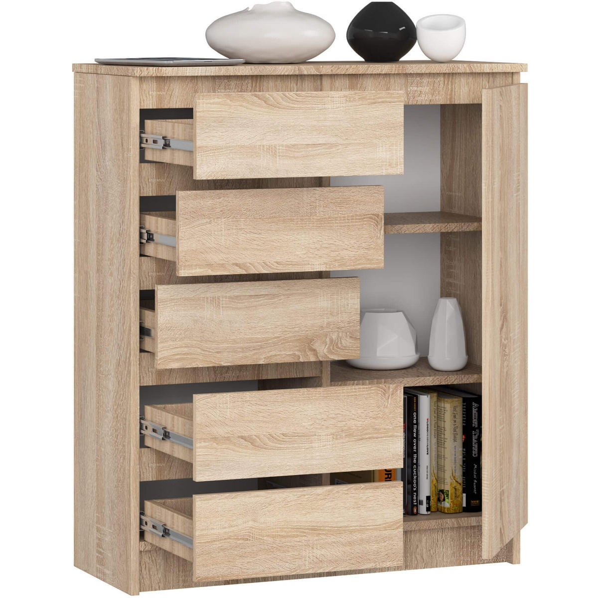 KOMMODE Eiche Sonoma 97/80/35 - Sonoma Eiche, Holzwerkstoff (80/97/35cm) - RAUMHIRSCH FURNITURE